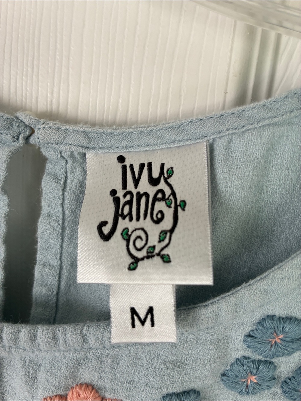 Ivy Jane Light Blue Embroidered Tiered Peasant Top - Picture 3 of 9